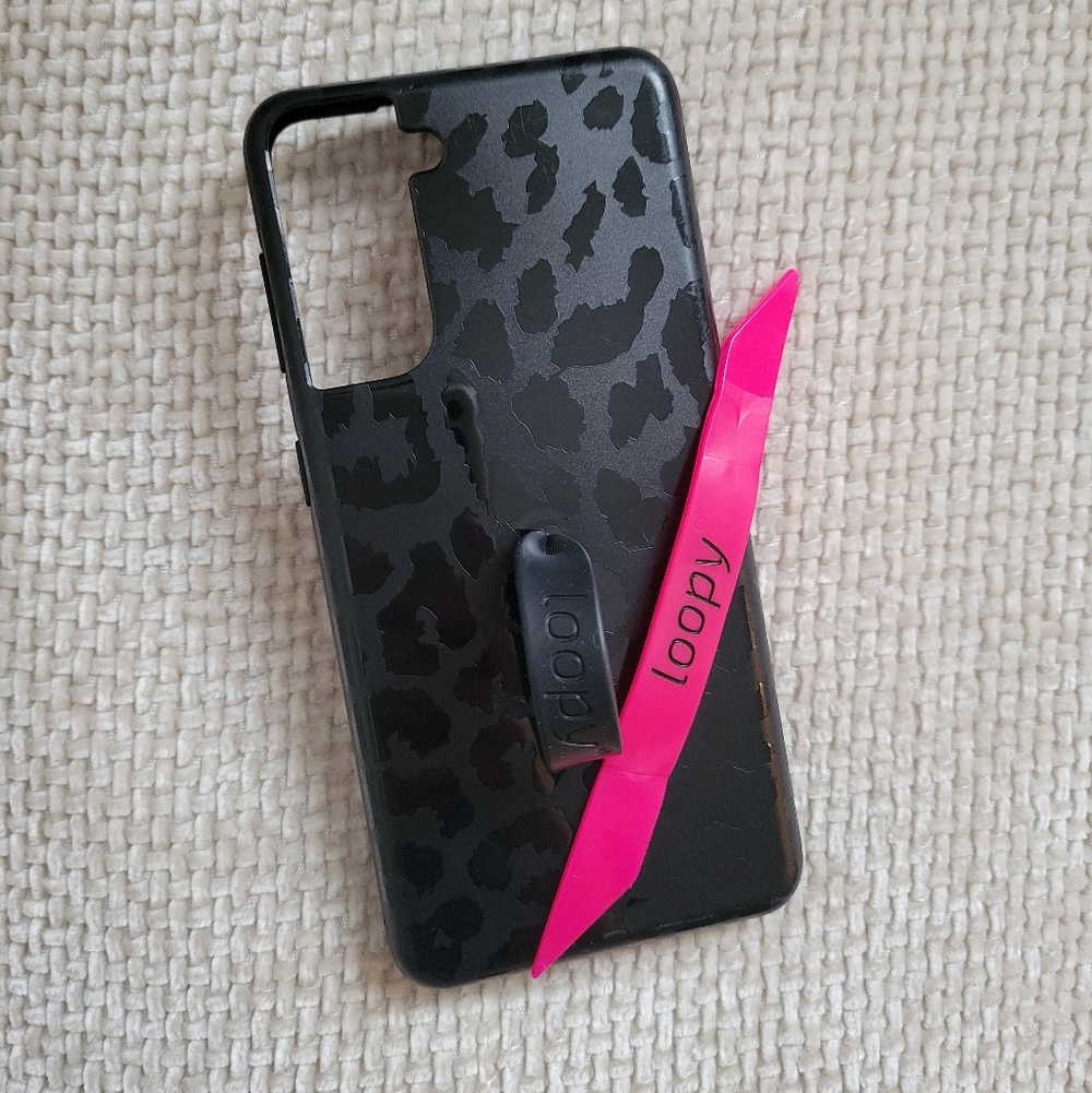 Samsung Galaxy S21 5G Black Leopard Loopy Case